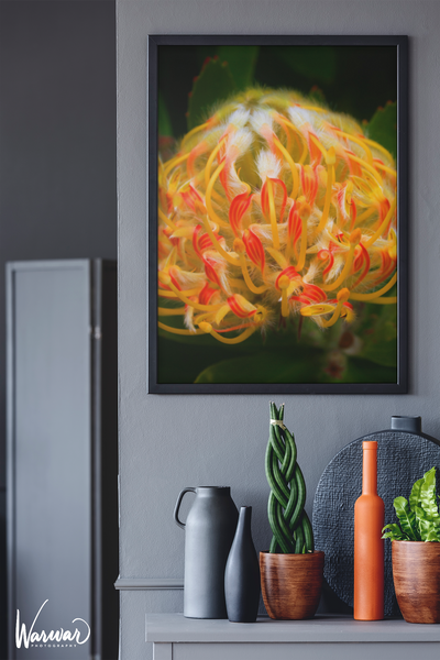 Yellow Feathered Flower - Fine Art Print